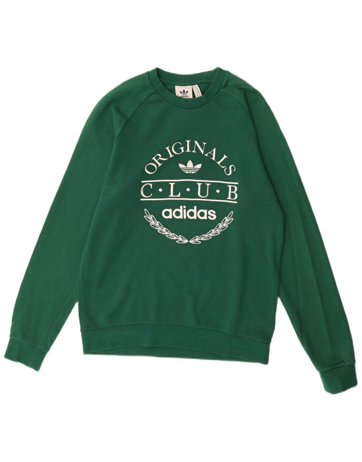 Felpa grafica da uomo Adidas Felpa in cotone verde medio