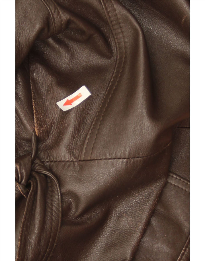 Giacca in pelle militare vintage da uomo IT 52 XL in pelle marrone