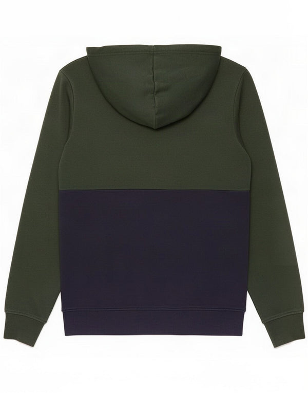 Jack & Jones Mens Graphic Hoodie Jumper Medium Green Colourblock Cotton