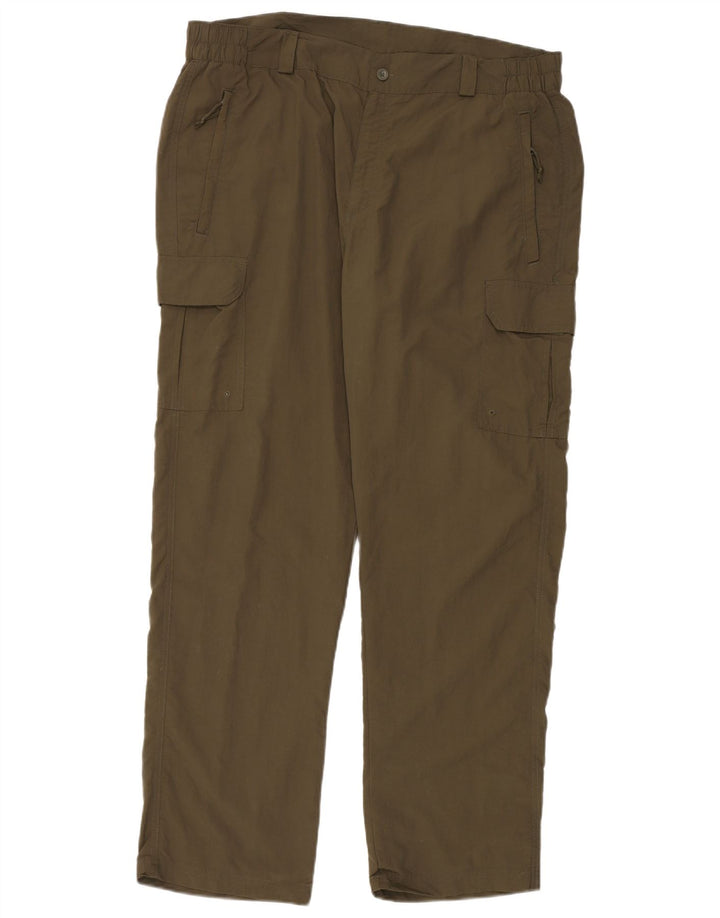MOUNTAIN WAREHOUSE Pantaloni cargo dritti da uomo W38 L32 nylon kaki