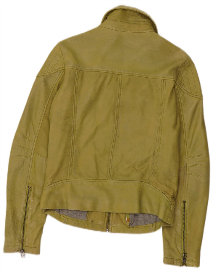 Giacca in pelle da donna Freaky Nation UK 10 piccola pelle verde