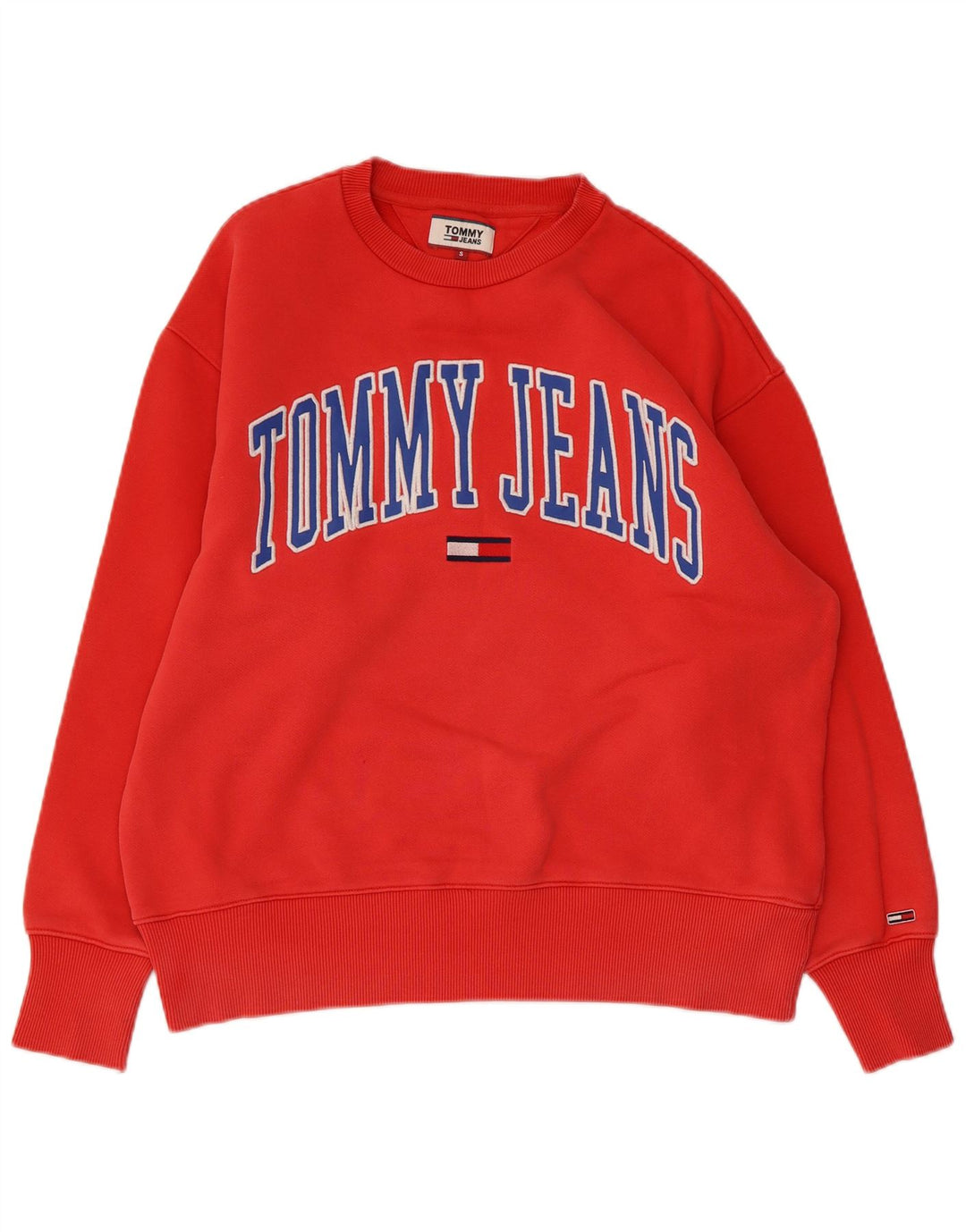 TOMMY HILFIGER Felpa grafica da uomo Maglione piccolo cotone rosso