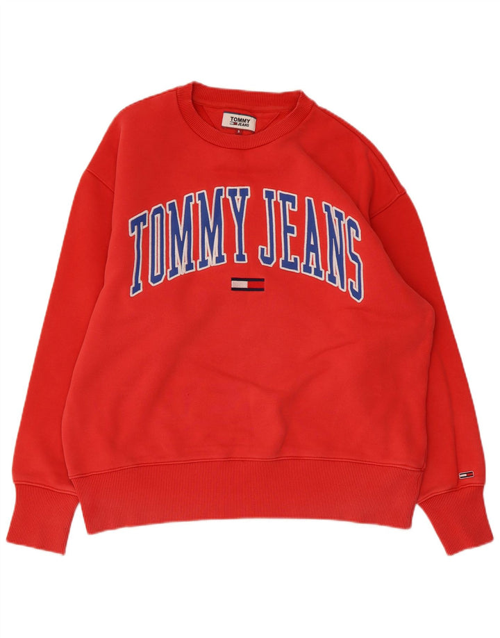 TOMMY HILFIGER Felpa grafica da uomo Maglione piccolo cotone rosso