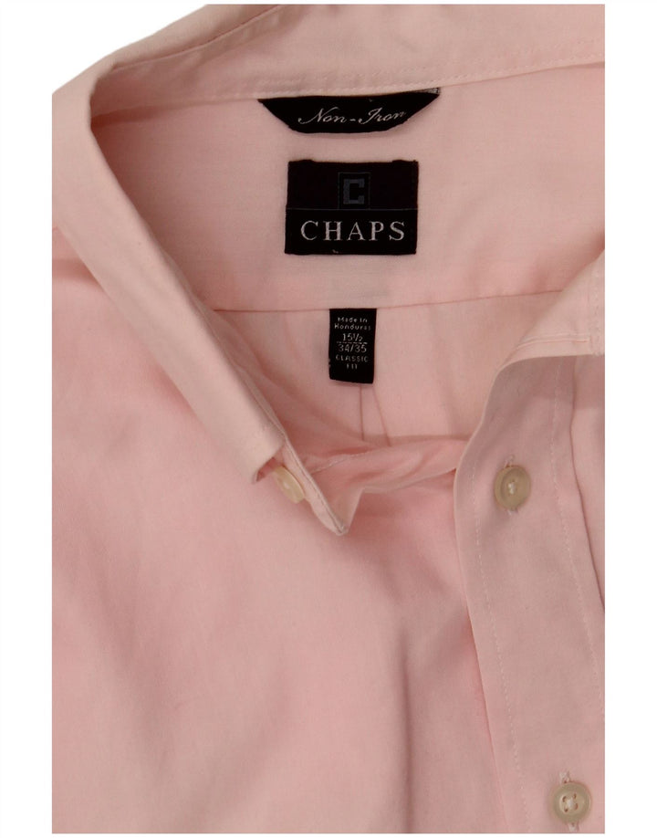 Camicia Chaps da uomo vestibilità classica taglia 15 1/2 cotone rosa medio