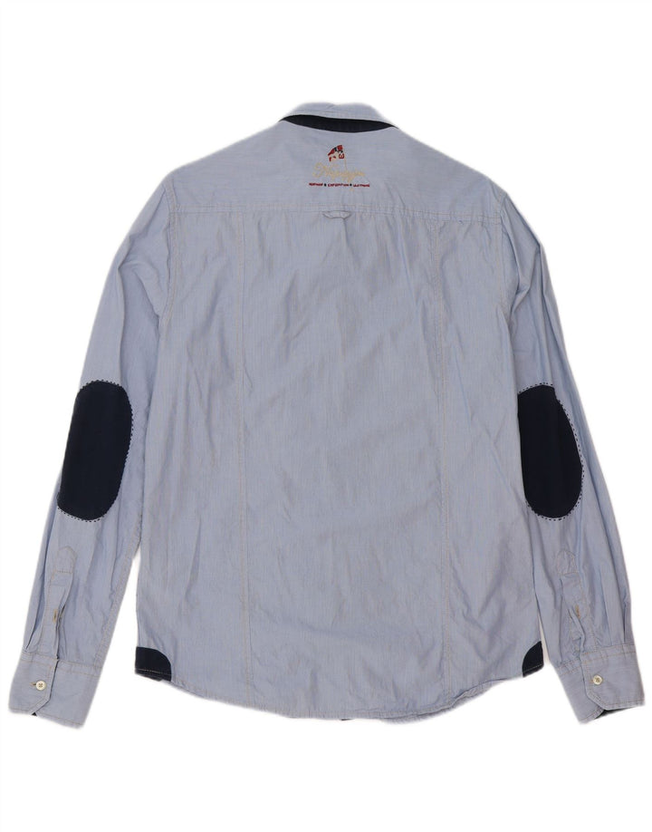 Camicia da uomo Napapijri in cotone a righe blu medio