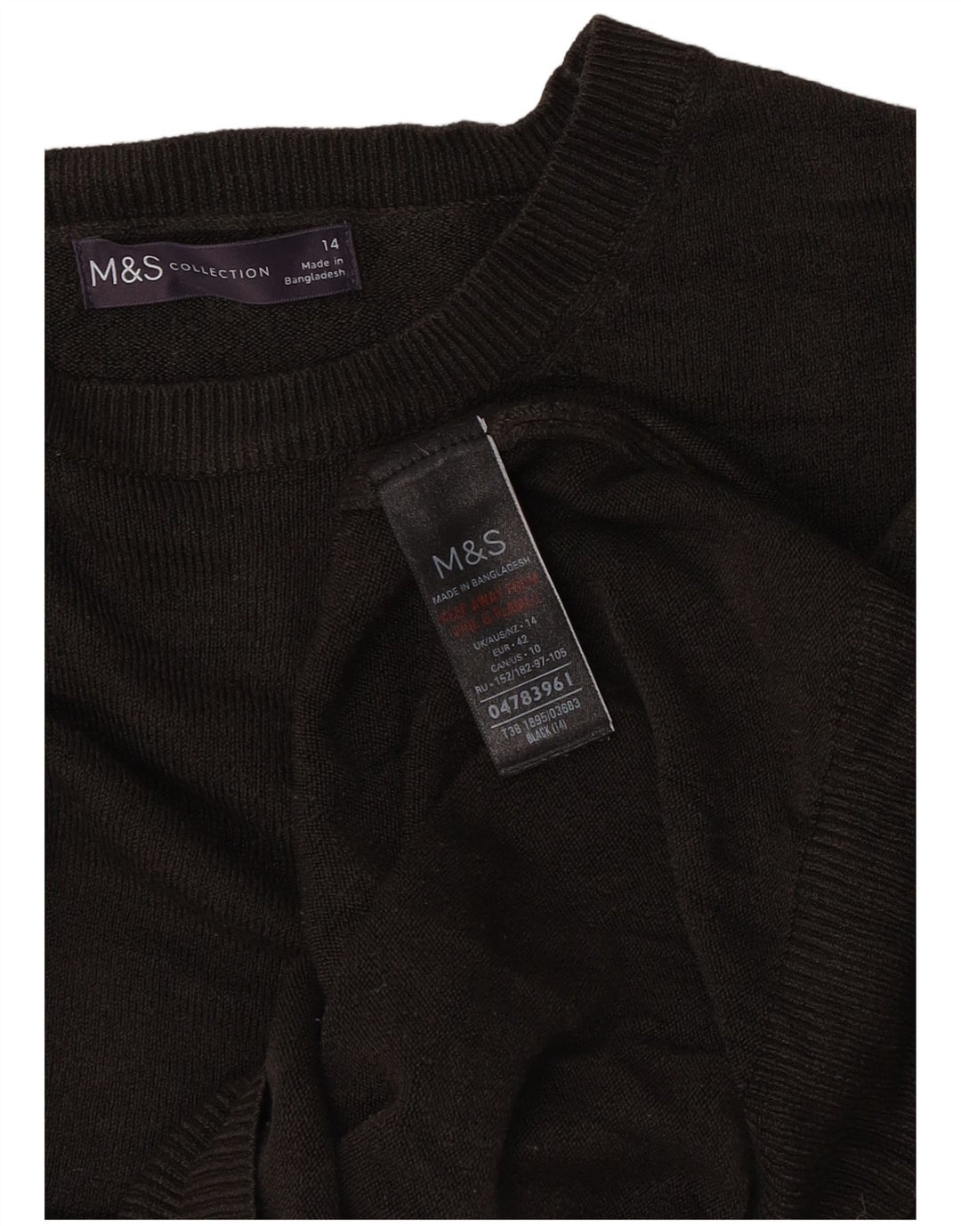 Maglione maglione con scollo a barca da donna Marks & Spencer UK 14 Acrilico marrone medio