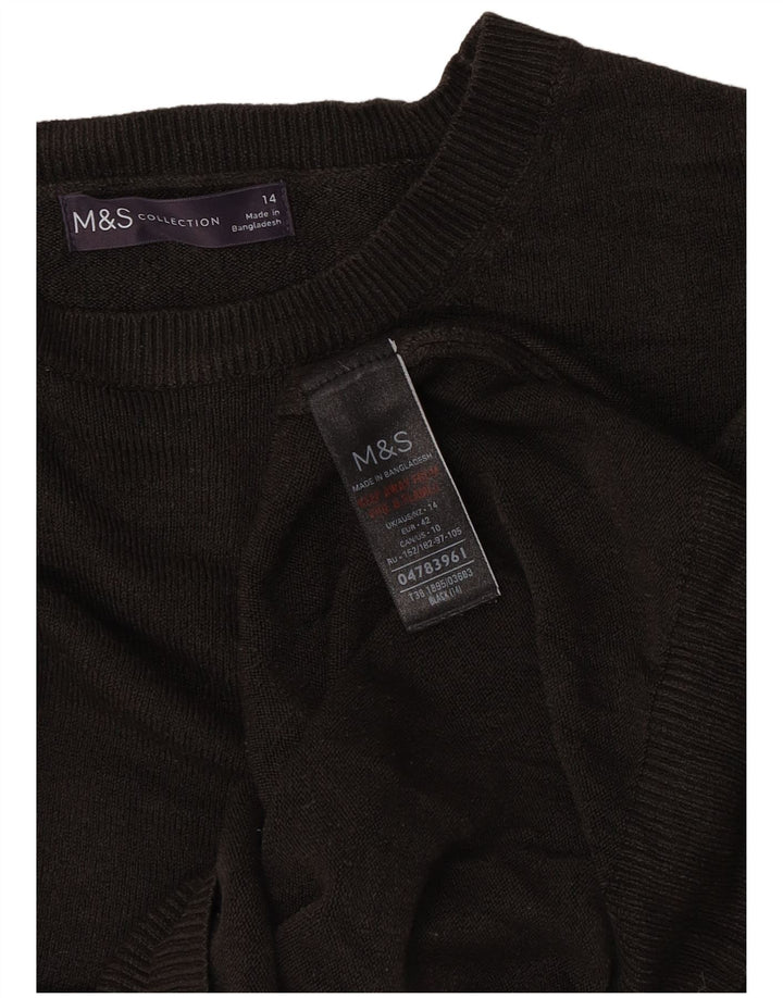 Maglione maglione con scollo a barca da donna Marks & Spencer UK 14 Acrilico marrone medio