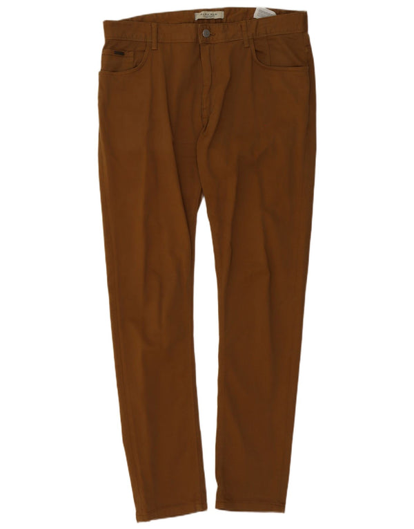 Pantaloni casual skinny da uomo Zara EU 46 XL W36 L32 Cotone marrone