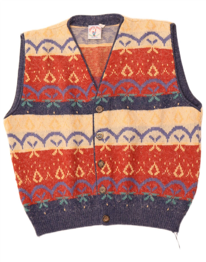 Maglione cardigan vintage da uomo IT 50 Fair Isle medio multicolore