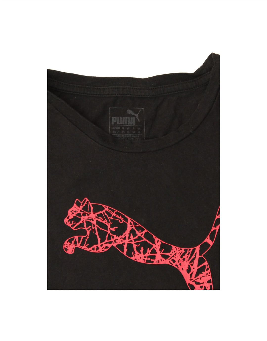 PUMA Womens Graphic T-Shirt Top UK 8 Small Black