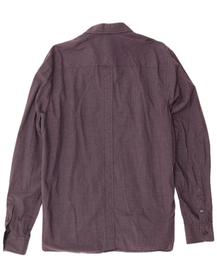 FRED PERRY Camicia da uomo grande in cotone a quadretti viola