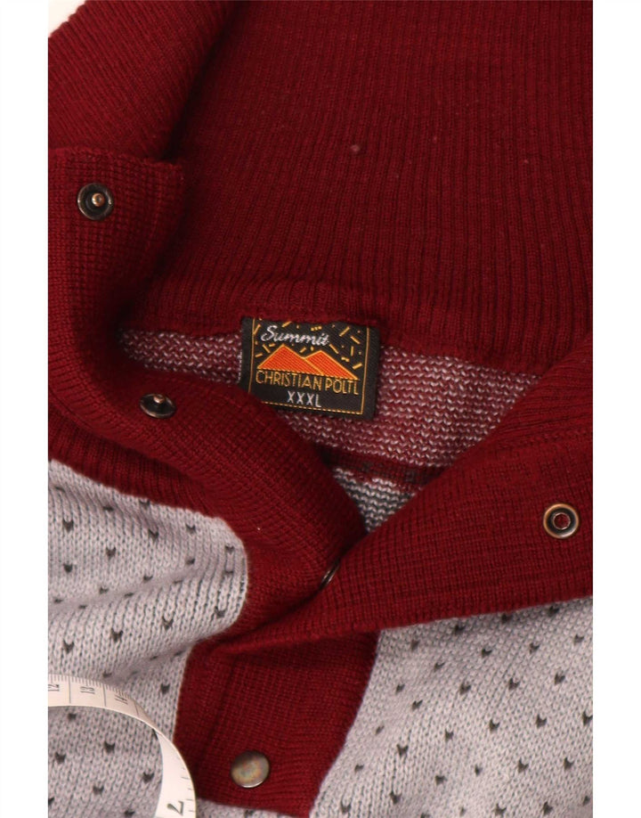 Maglione da uomo Summit con bottoni e collo 3XL Lana Fair Isle multicolore
