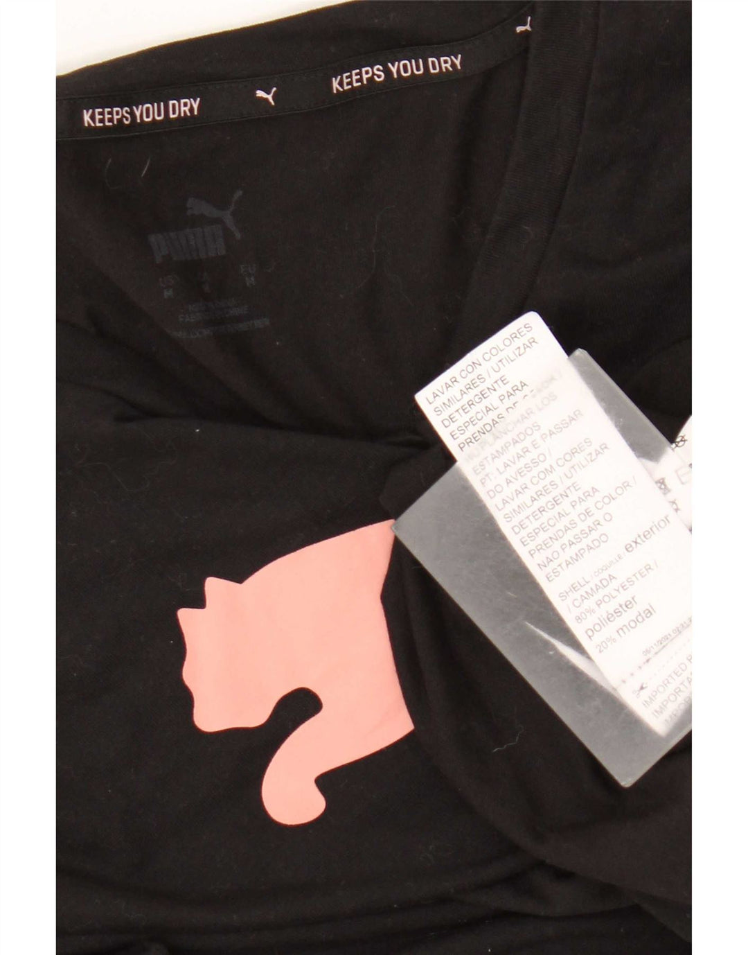 T-shirt grafica da donna Puma UK 14 Medium Nero Poliestere