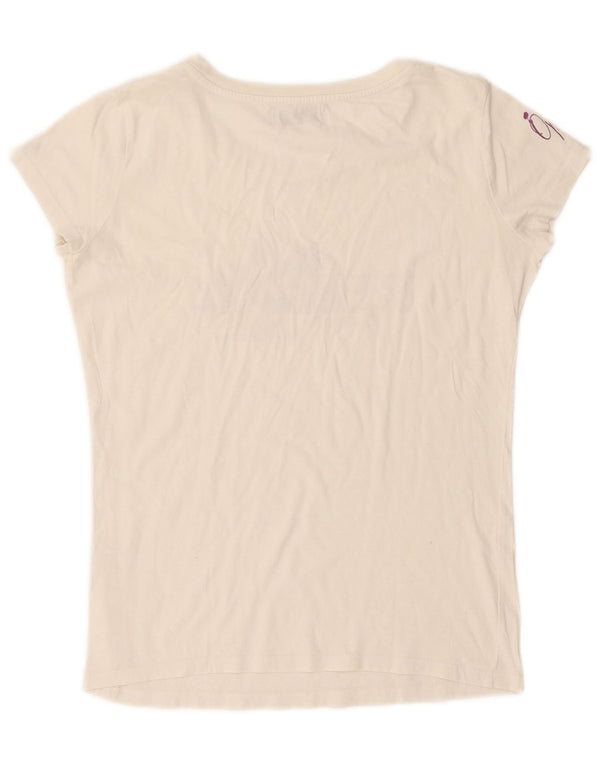 Replay T-shirt grafica da donna Top UK 16 Large Bianco sporco