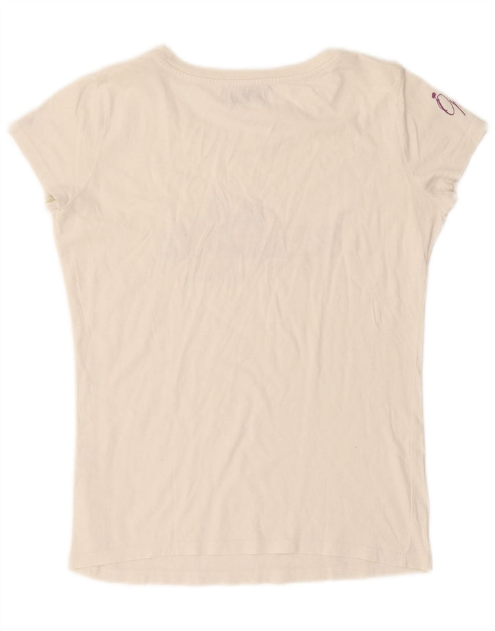 Replay T-shirt grafica da donna Top UK 16 Large Bianco sporco