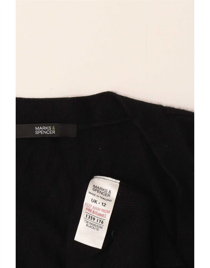 Maglione cardigan lungo da donna Marks & Spencer UK 12 Viscosa nera media