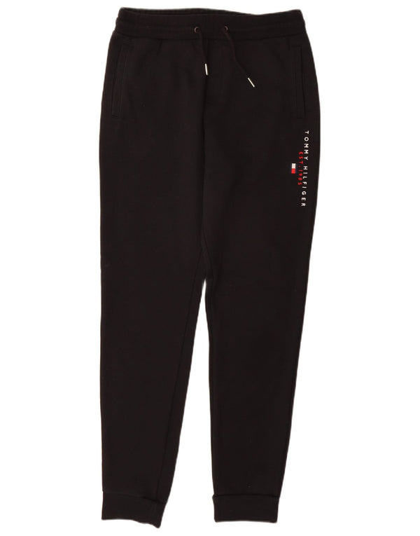 TOMMY HILFIGER Pantaloni da tuta da donna Joggers UK 14 Large Nero