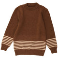 Maglione vintage da uomo girocollo a righe marrone medio
