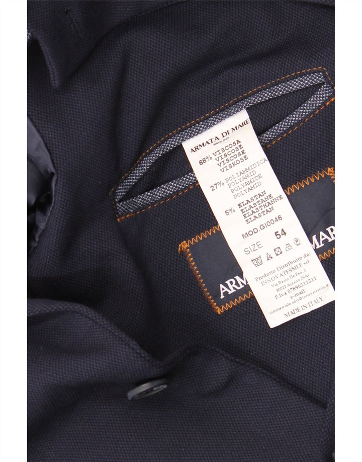 Giacca Blazer da Uomo a 2 Bottoni Armata Di Mare IT 54 2XL Viscosa Blu Navy