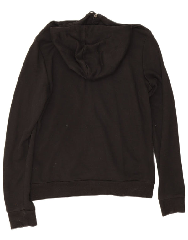 Felpa con cappuccio e zip grafica da donna Puma UK 14 cotone nero medio