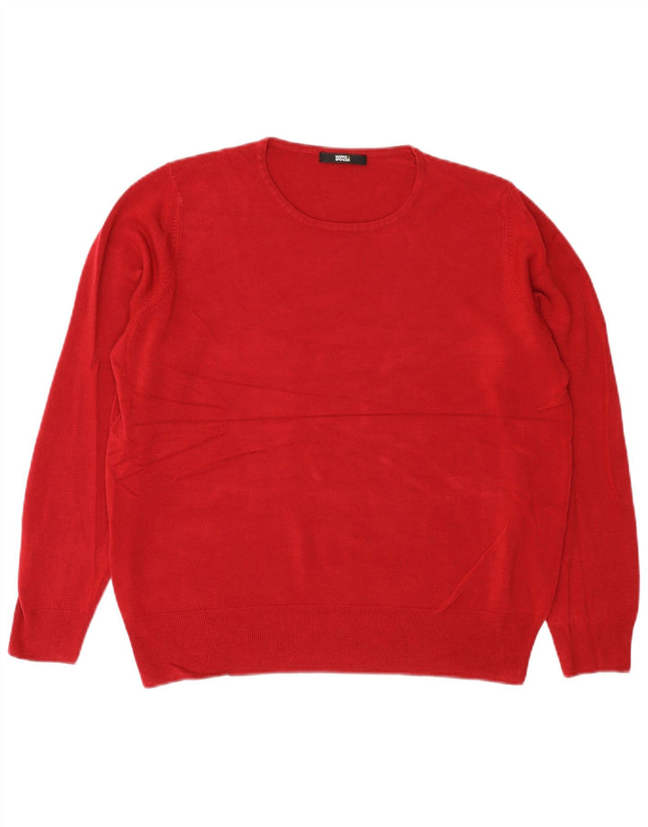 Maglione maglione con scollo a barca da uomo Marks & Spencer grande rosso