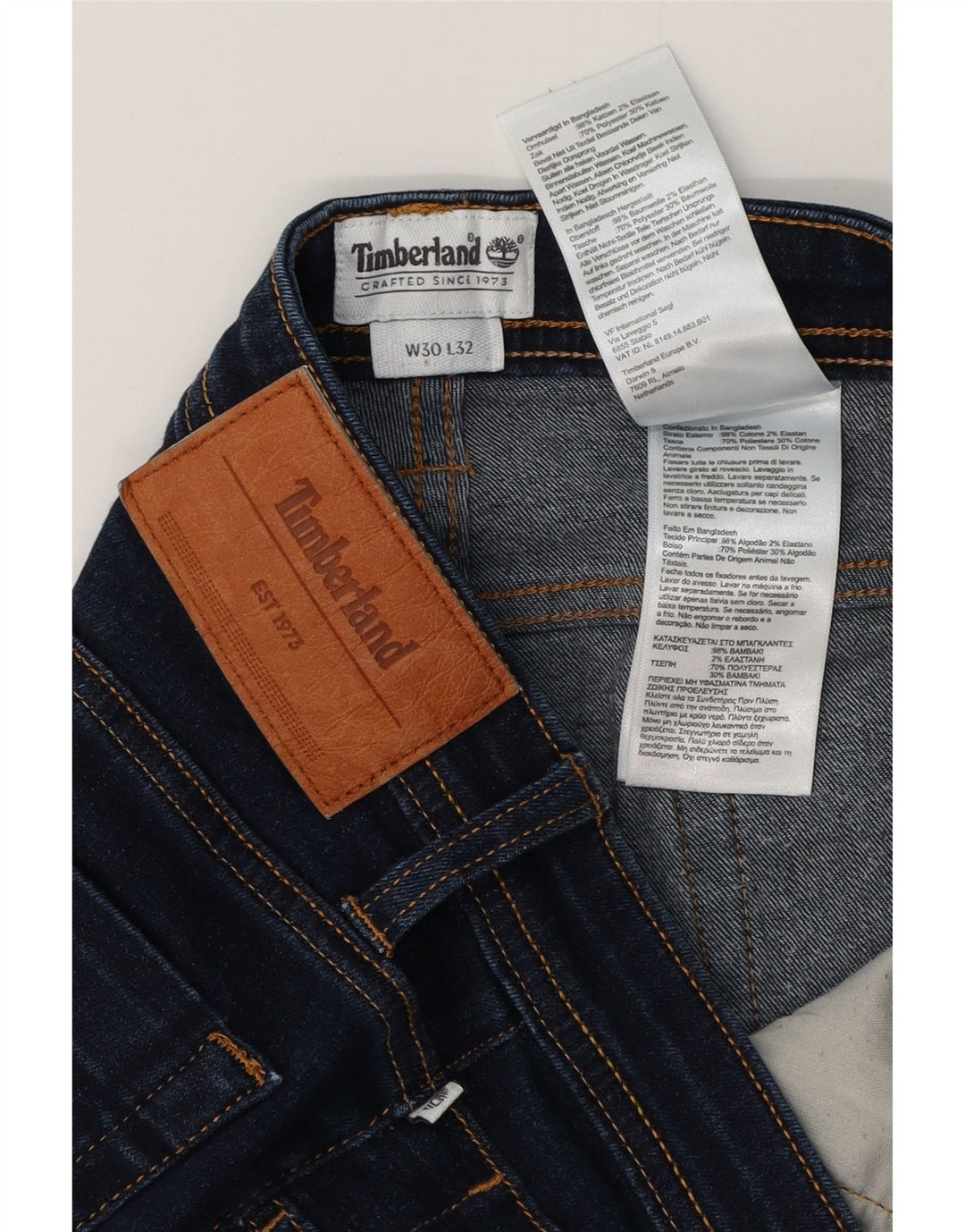 Jeans slim da uomo Timberland W30 L32 cotone blu navy