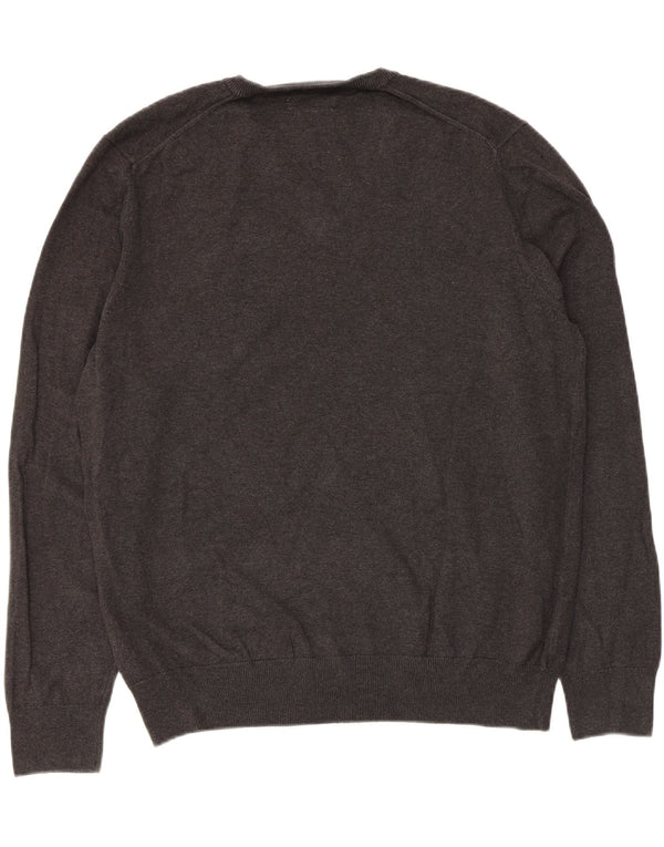 Maglione da uomo con scollo a V Marks & Spencer XL in cotone grigio