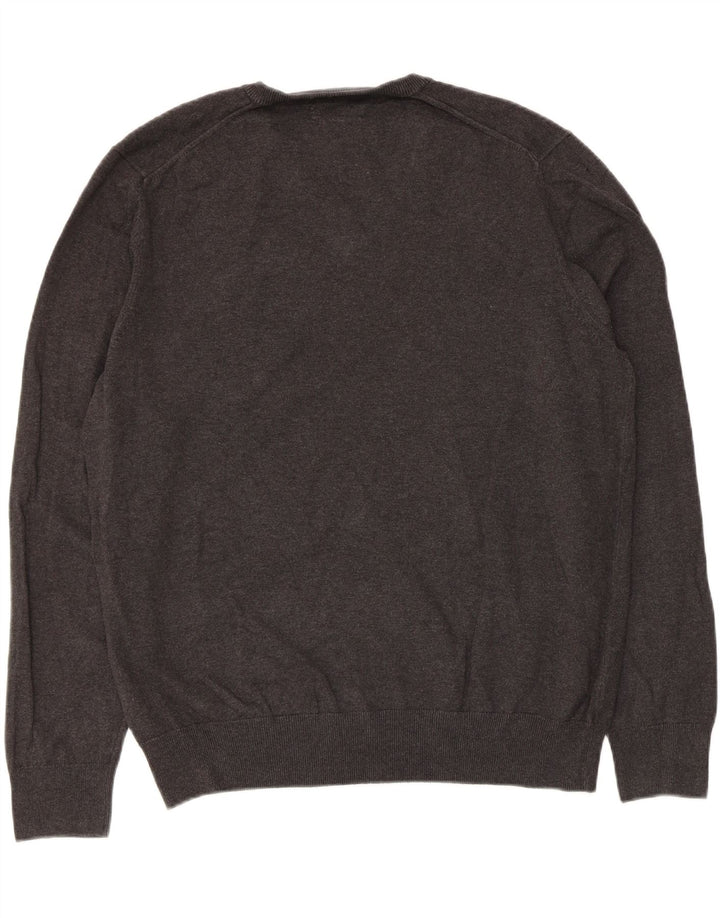 Maglione da uomo con scollo a V Marks & Spencer XL in cotone grigio