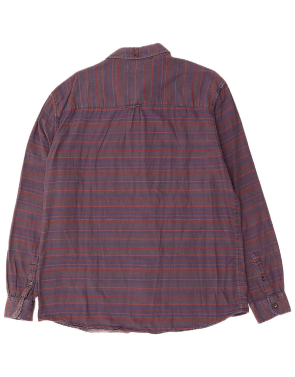 Camicia WRANGLER da uomo vestibilità regolare 2XL cotone a righe blu navy