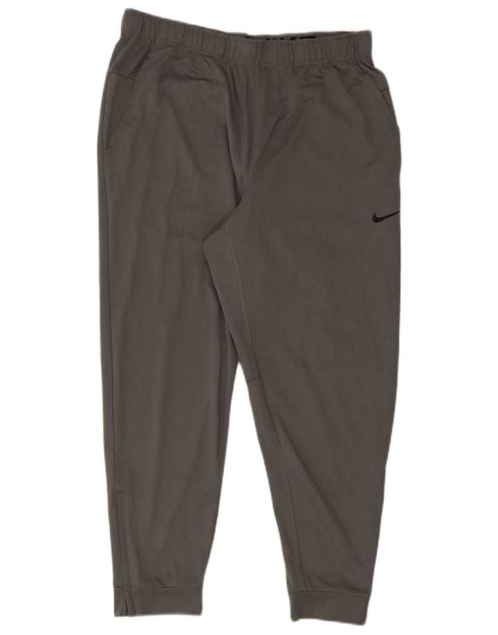 Pantaloni da tuta Nike Dri Fit da uomo, pantaloni da jogging, grandi, in poliestere grigio