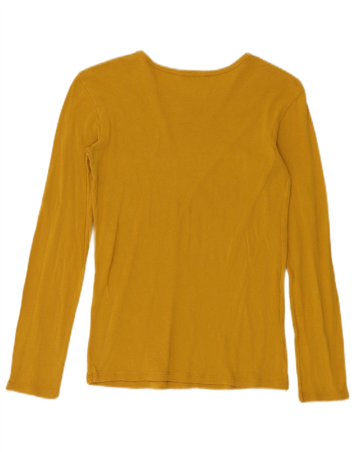 Top grafico da donna Benetton manica lunga UK 8 piccolo giallo