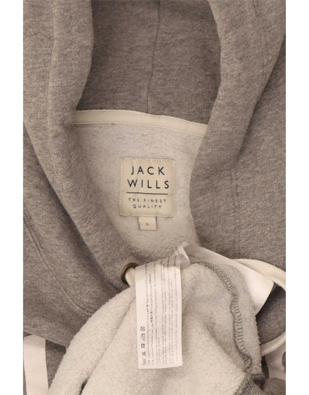 Maglione con cappuccio grafico da uomo Jack Wills grande in cotone grigio