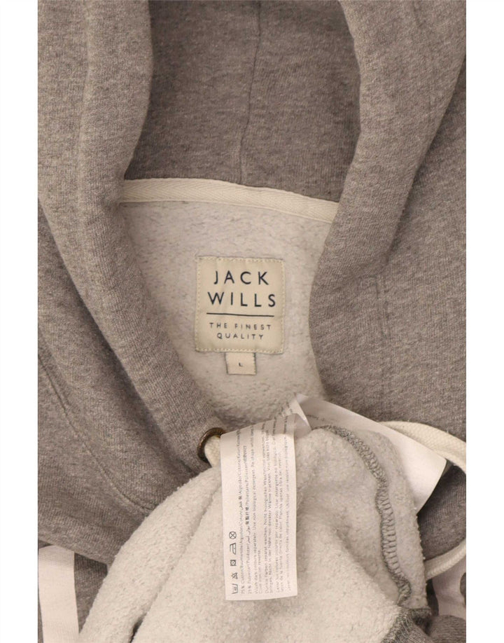 Maglione con cappuccio grafico da uomo Jack Wills grande in cotone grigio