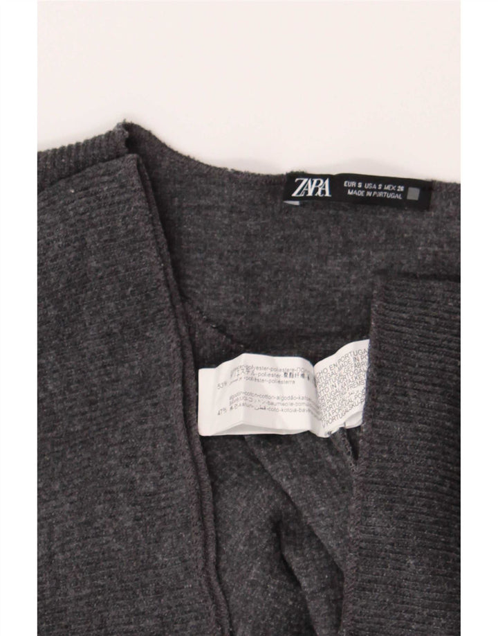 T-shirt oversize da donna Zara UK 10 piccola in poliestere grigio