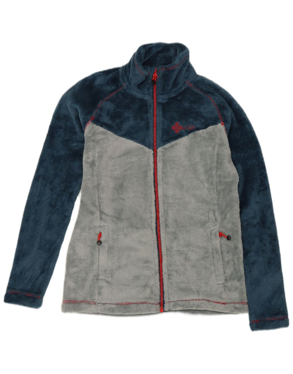 Giacca in pile vintage da ragazzo 12-13 anni Sport a blocchi di colore blu navy