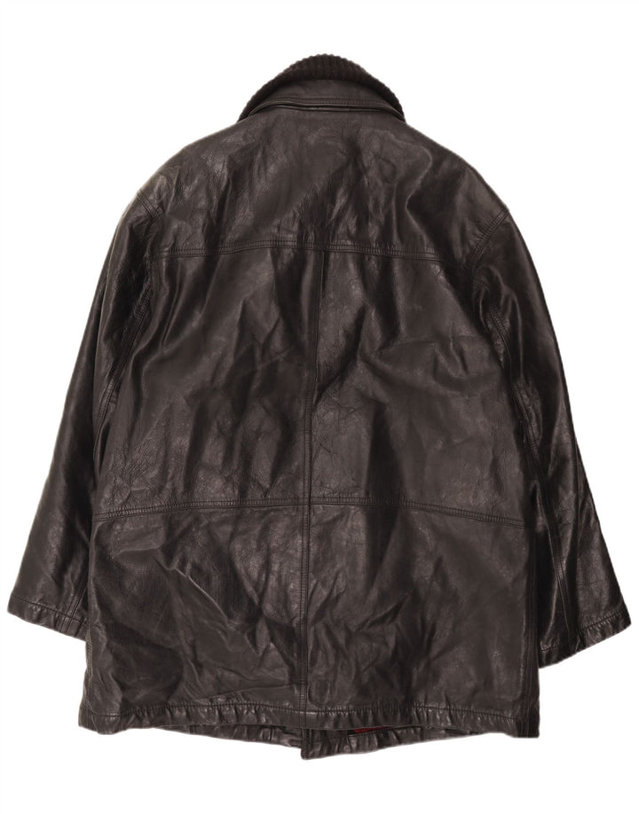 Cappotto in pelle da uomo HENRY COTTONS IT 54 2XL Nero