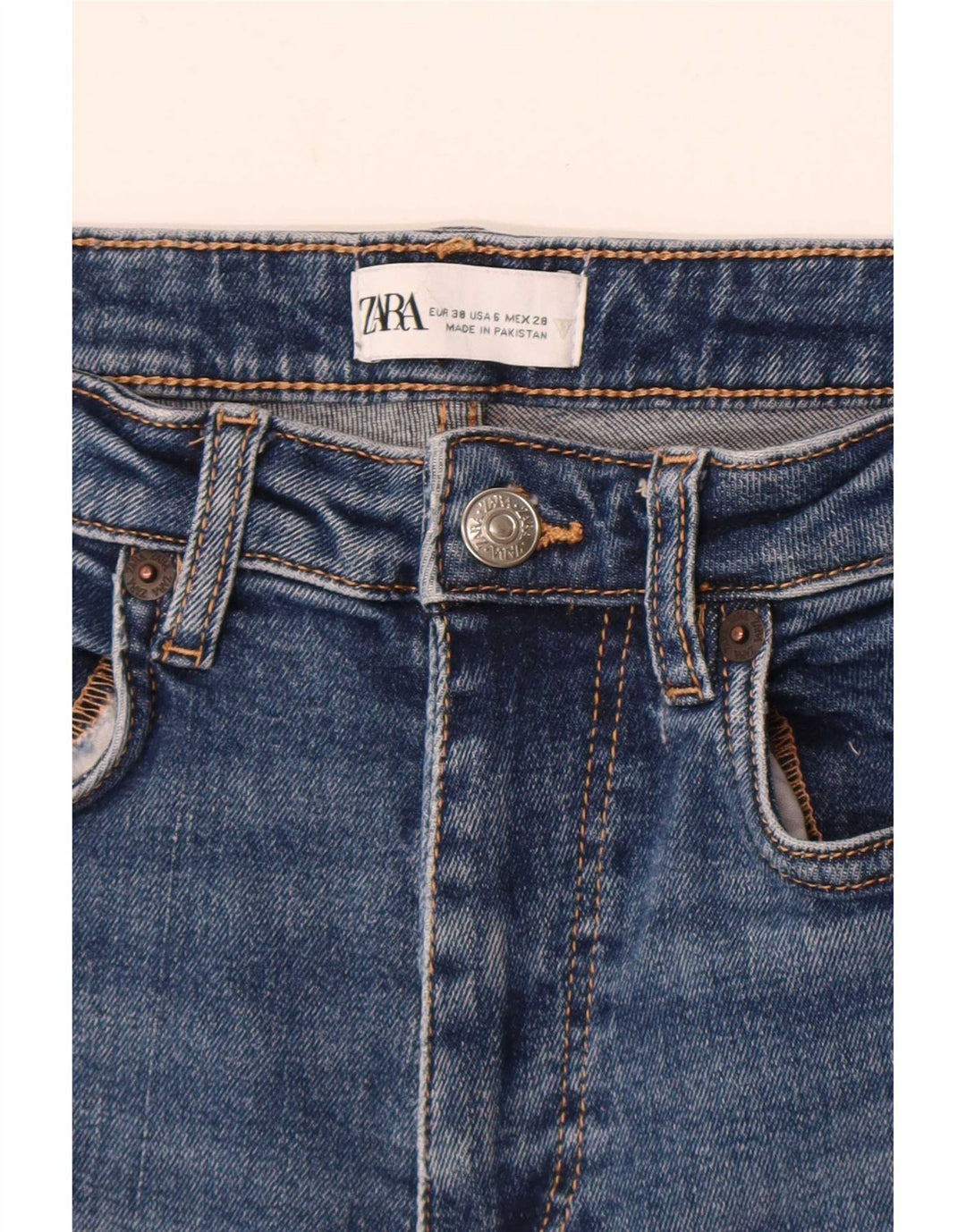 Jeans corti da donna Zara EU 38 piccoli W28 L24 blu