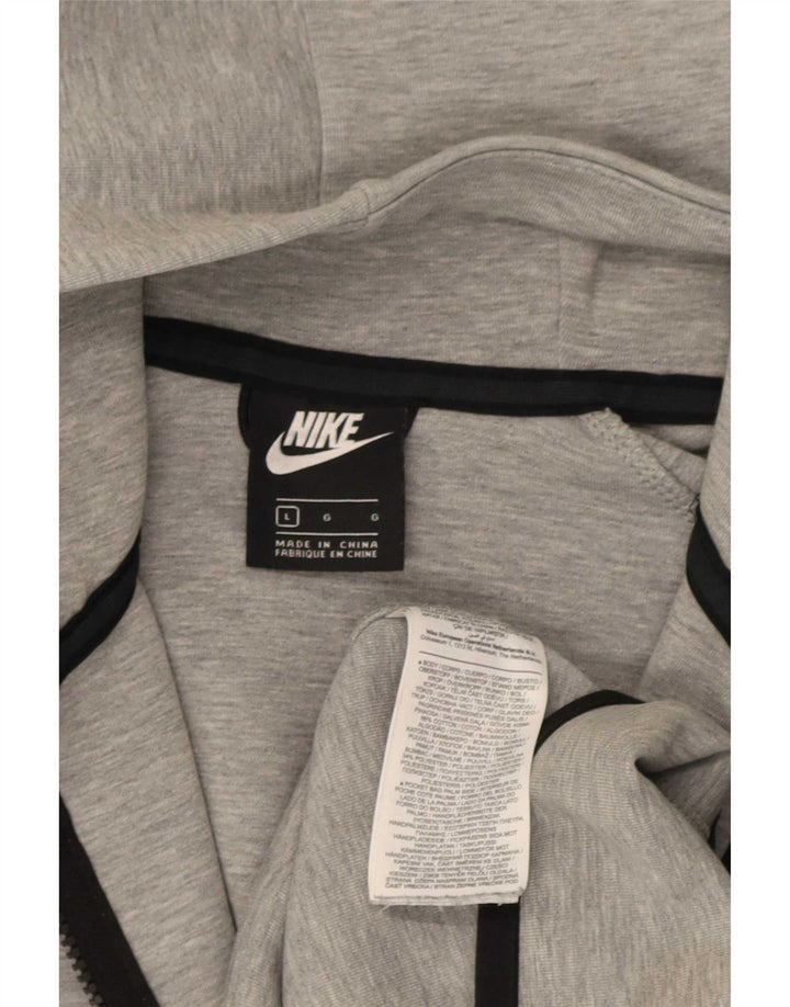 Felpa con cappuccio e zip Nike da uomo, grande, in cotone grigio