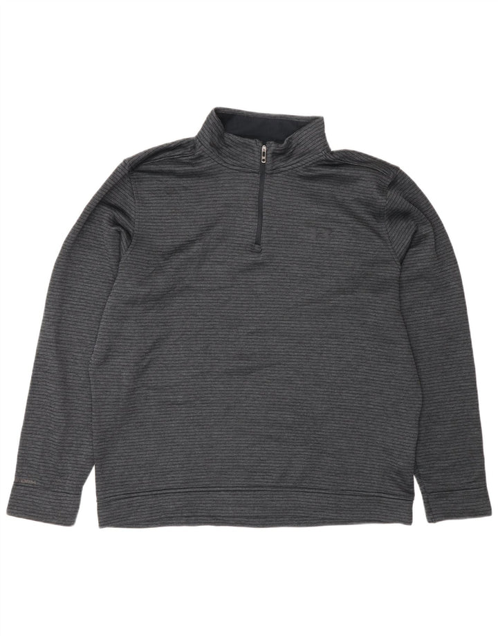 Under Armour Uomo Storm-Fit Zip Collo Pullover Tuta Top XL Grigio a Righe
