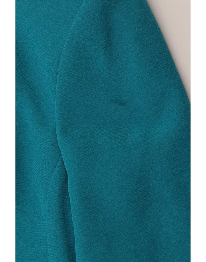 Giacca blazer corta da donna vintage UK 12 blu medio