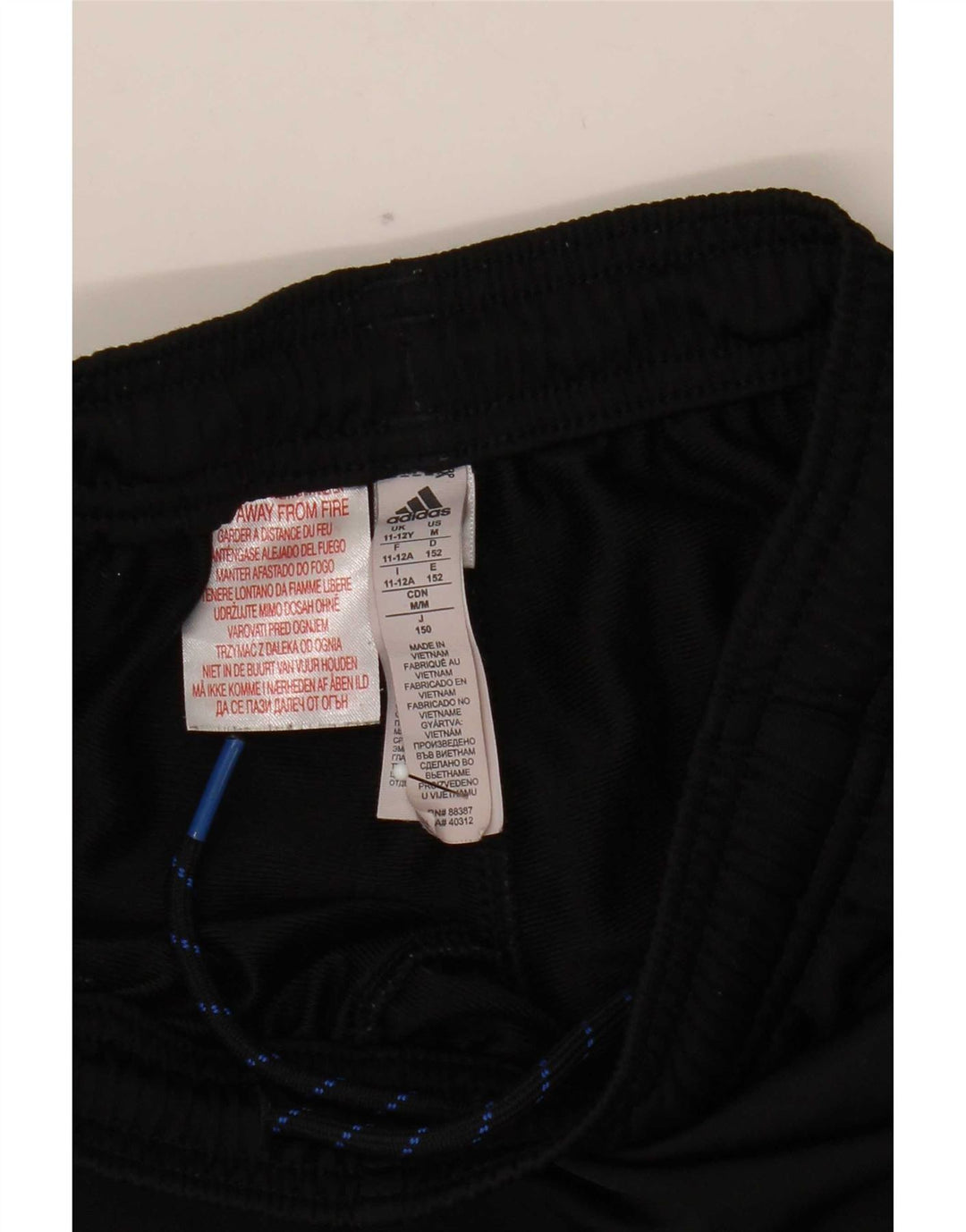 Pantaloni della tuta da ragazzo Adidas 11-12 anni in poliestere nero