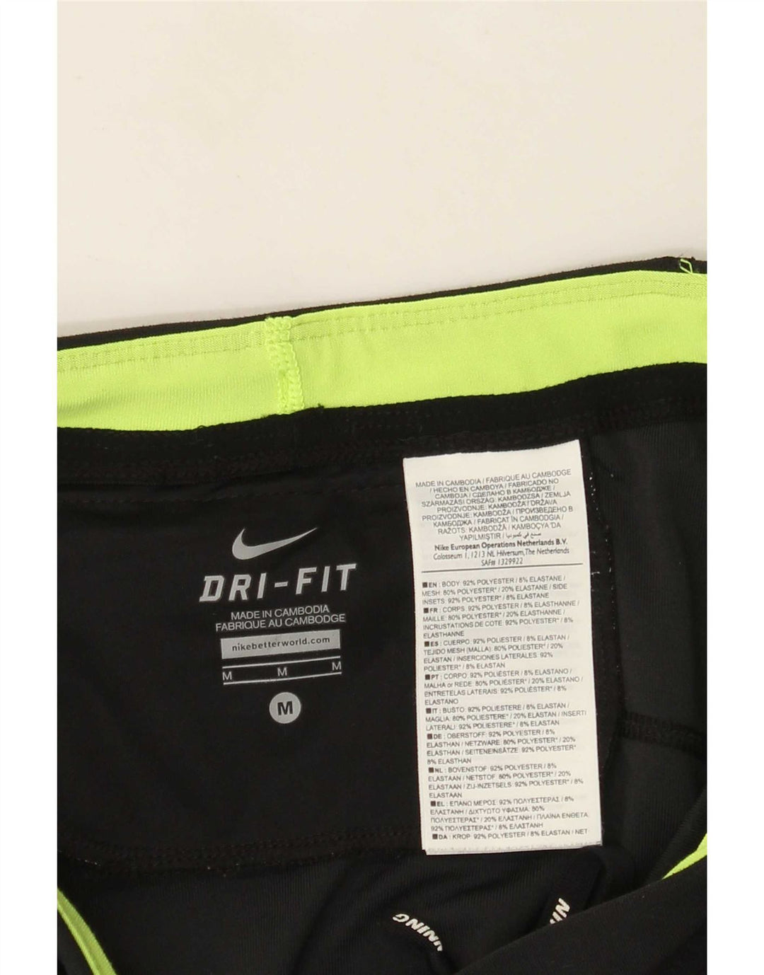 Leggings Nike Dri Fit Capri da donna UK 12 poliestere color block medio nero