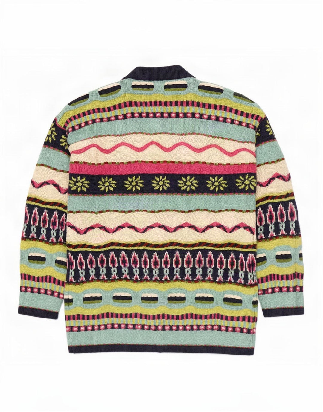Maglione cardigan da donna Benetton UK 14 Novità multicolore medio