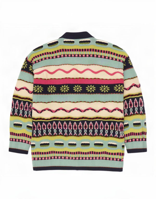 Maglione cardigan da donna Benetton UK 14 Novità multicolore medio