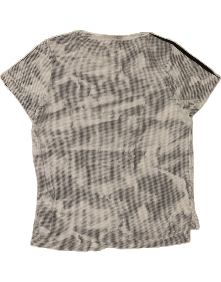 ADIDAS Womens T-Shirt Top UK 6 XS Grey Tie Dye Polyester Vintage Adidas and Second-Hand Adidas from Messina Hembry 