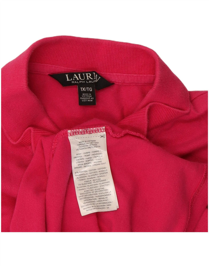 Polo da donna RALPH LAUREN UK 18 XL cotone rosa
