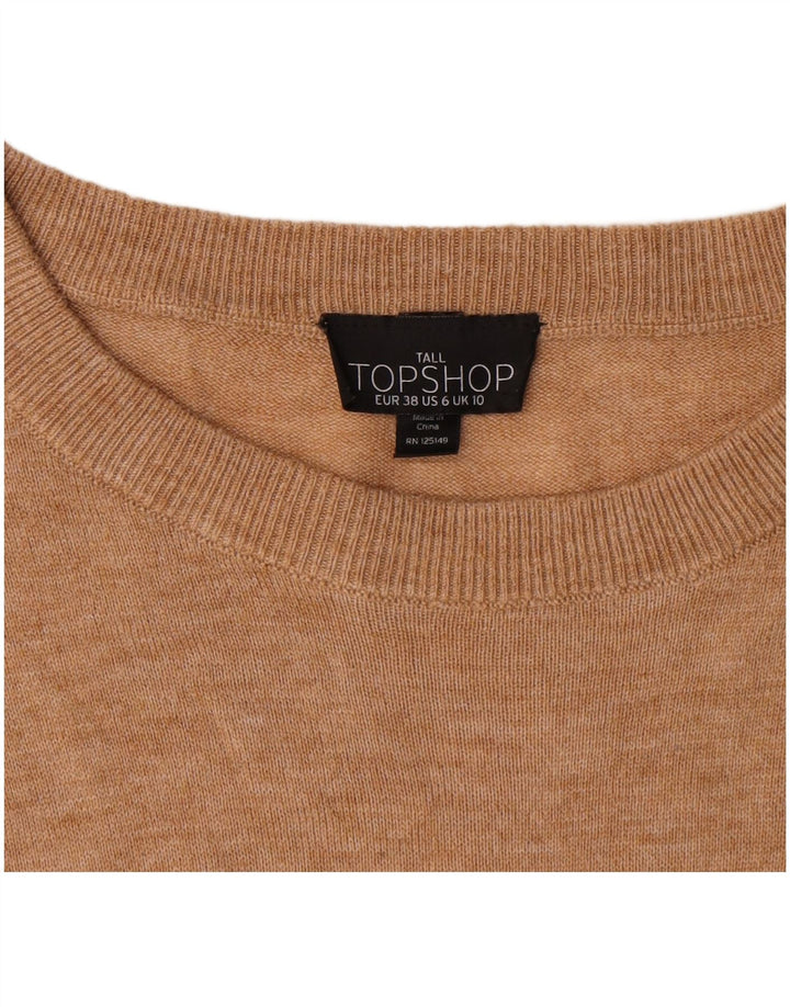 Topshop Top oversize da donna a maniche lunghe UK 10 piccolo Beige