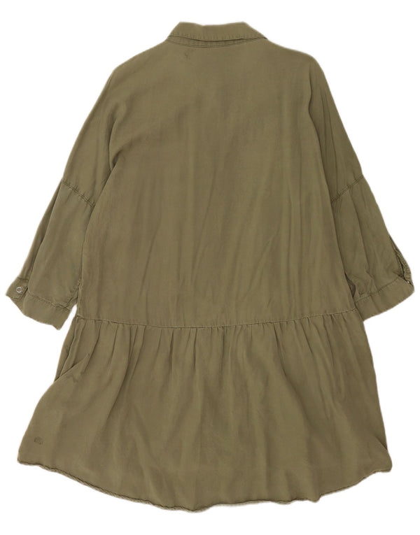 Abito camicia da donna Zara con maniche a pipistrello UK 18 XL Cachi
