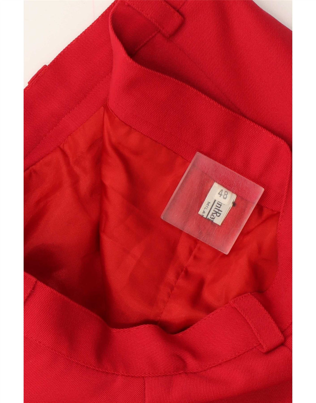 Gonna a trapezio da donna vintage W30 in lana rossa media