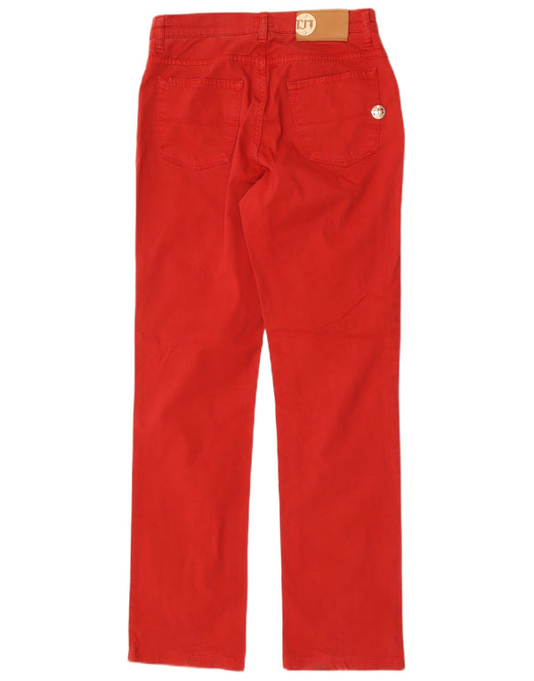 Pantaloni Casual Dritti Donna Trussardi W26 L30 Cotone Rosso